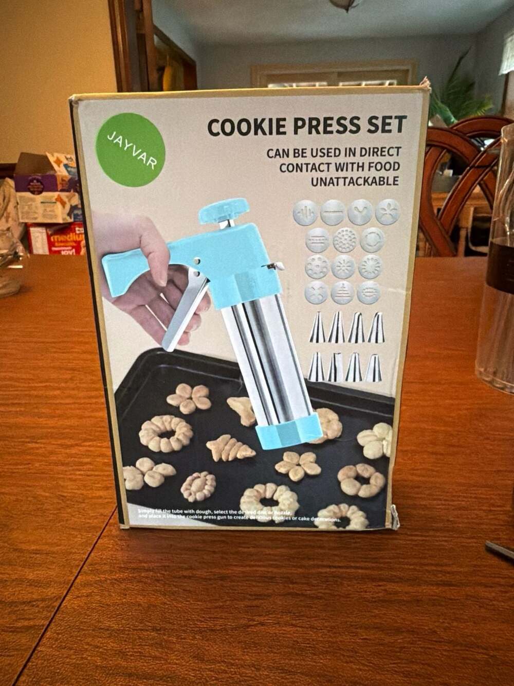 JAYVAR Stainless Steel Cookie Press Set with 13 Discs and 8 Nozzles